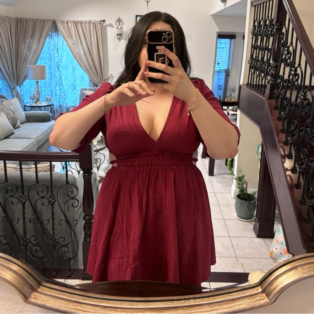 Elegant Burgundy Dress